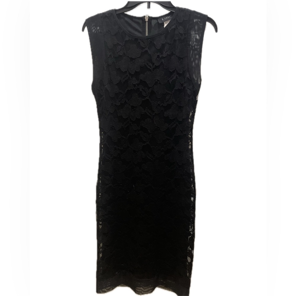 B. SMART Black Lace Dress Size 4, Sleeveless Cocktail Dress Lined